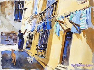 Singapore Watercolour Oil Painting Ng Woon Lam nws awsdf df